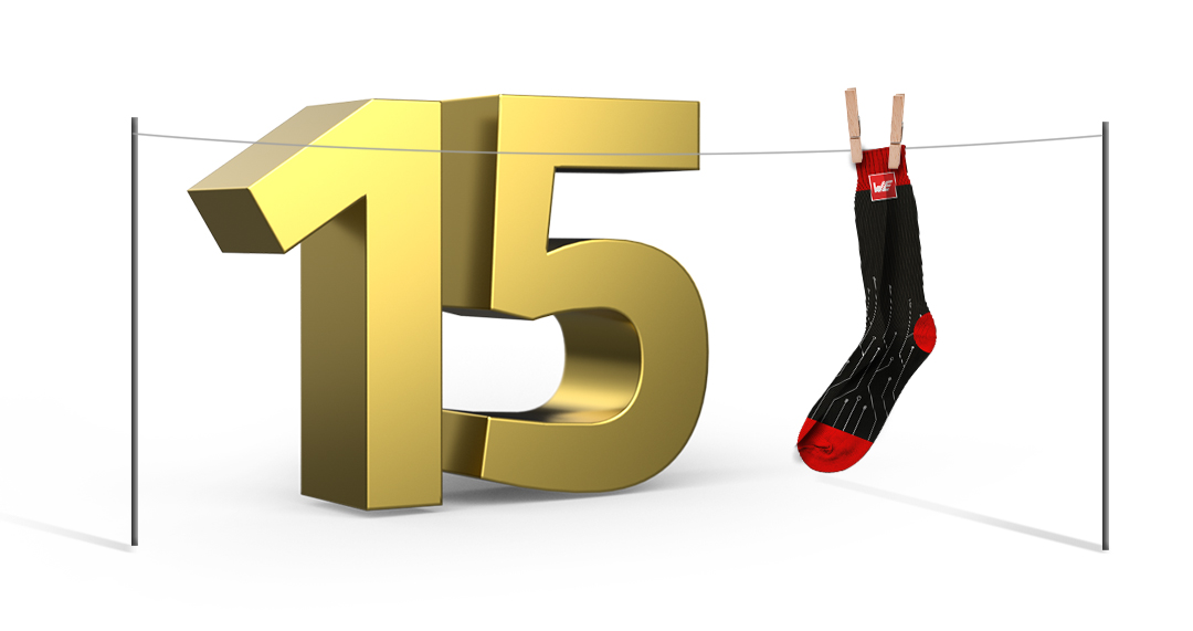 WEdirekt 15 Years - business socks Golden 15 with socks