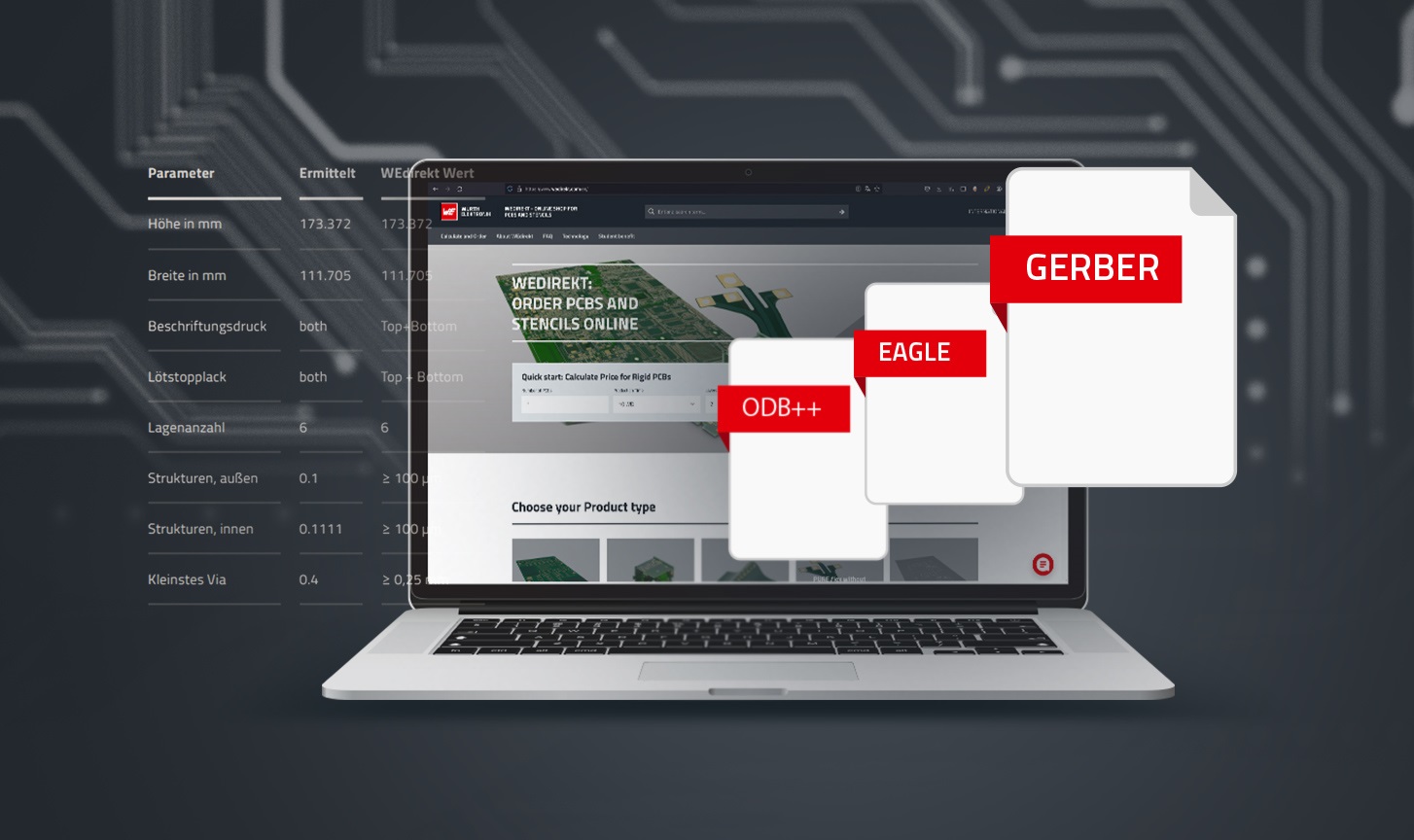 WEdirekt Data Reader Notebook mit schwarzem Hintergrund