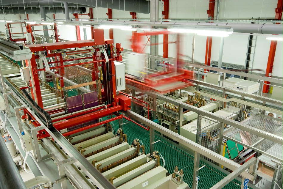 Electroplating View of a production stepin electroplating department