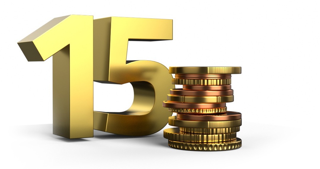 15 years WEdirekt Golden 15 with coins