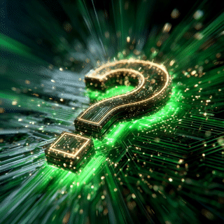 WEdirekt Teilnahme PCB in the shape of a question mark