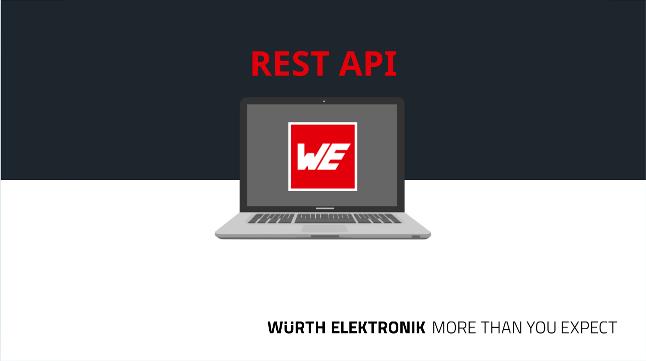 WE direct api overlay There is a laptop with WE logo on the screen, above it is written Rest API